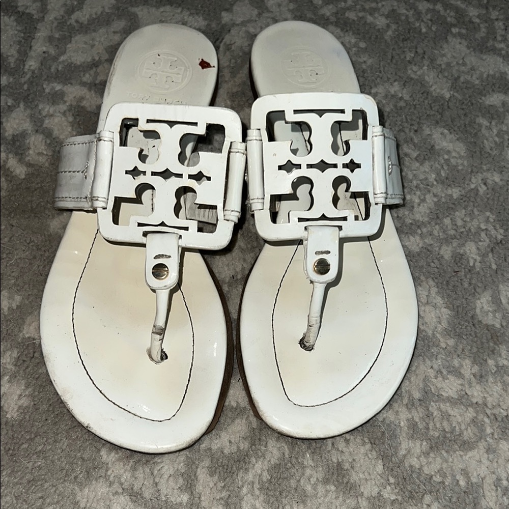 Tory Burch White Leather Sandals